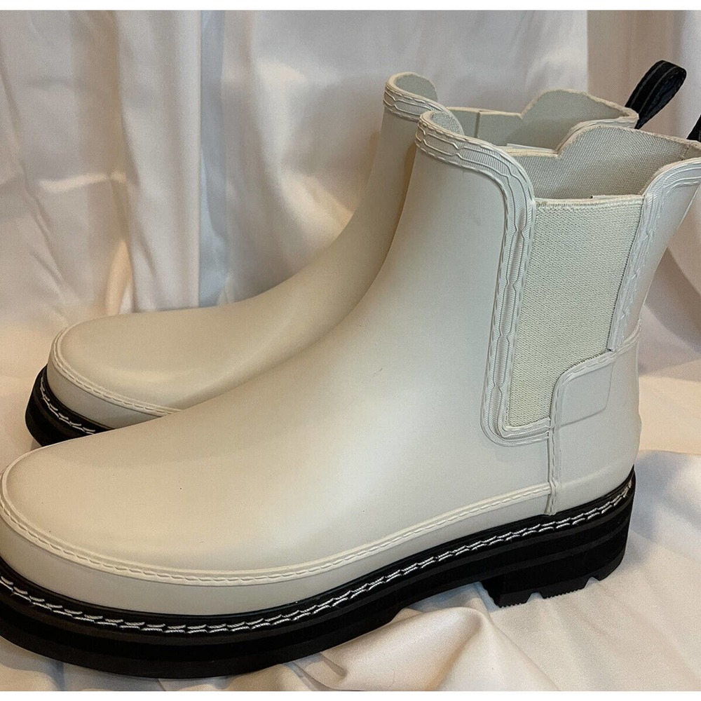 NEW HUNTER REFINED STITCH DETAIL CHELSEA WOMEN'S WELLINGTON BOOTS size 10 NWOT